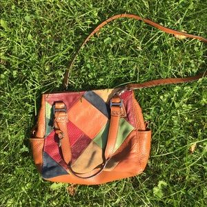Fossil brown leather shoulder bag